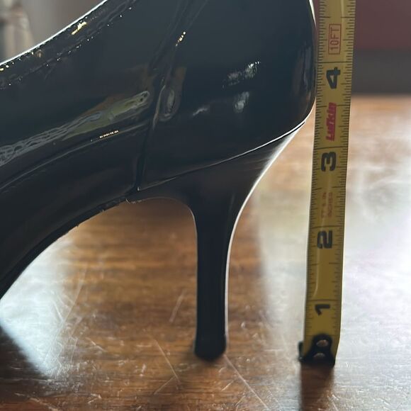 Ann Taylor Pointy Toe Oxford Black Patented Leather Heels 8.5 - Picture 11 of 11